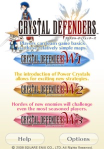 Three Levels of play for Final Fantasy Crystal Defenders for the Itouch / IPhone